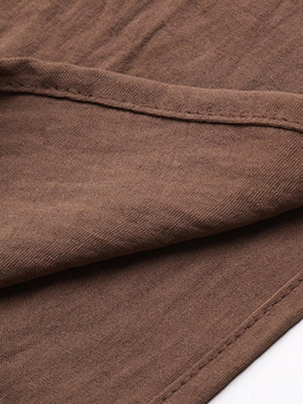 New casual solid color flared wide - leg pants - Bottoms